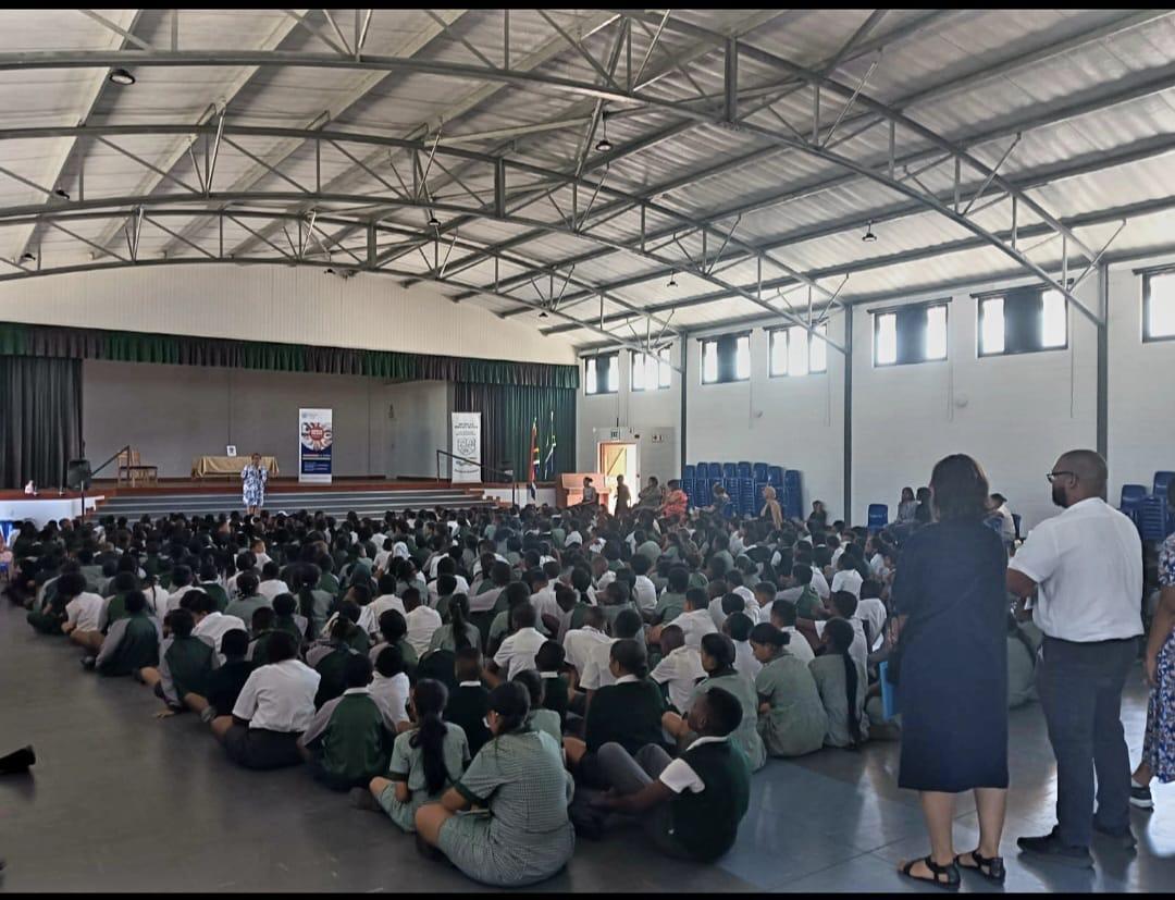 IPI addressing a full school hall of learners at a health awareness assembly in Cape Town